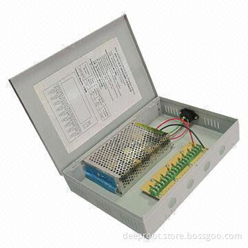 60W Centralized CCTV Power Supply with Short-circuit Protection, 9-channel Output Connector
